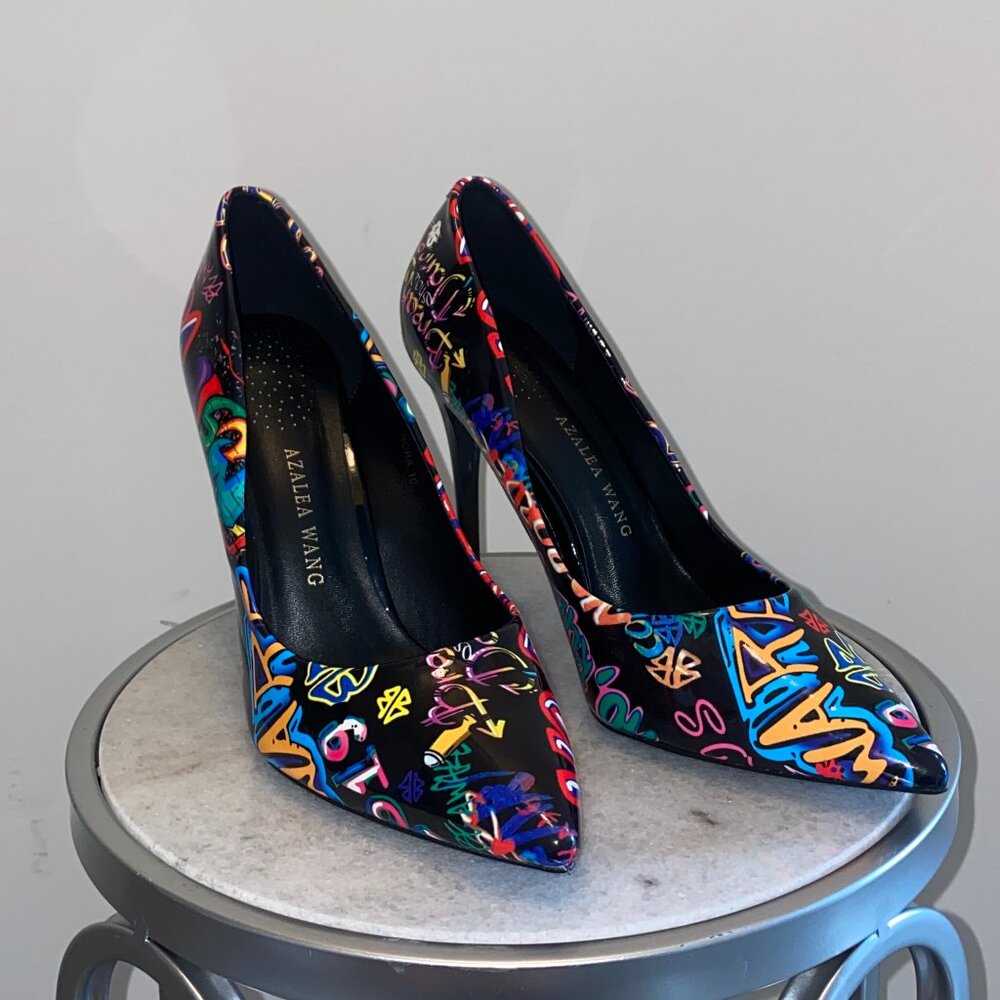 Multicolor Graffiti Style Print Stiletto Pump